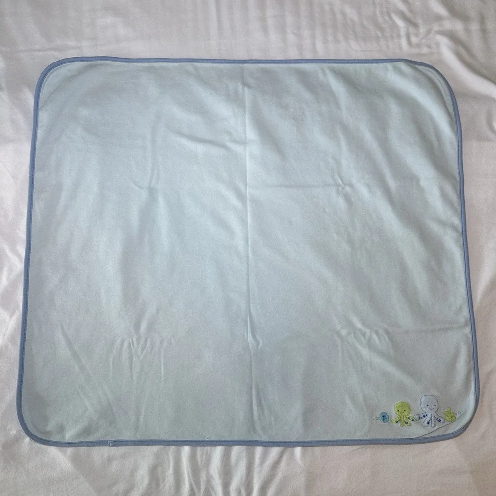 Gymboree Under The Sea Blue Octopus Fish Ocean Reversible Blanket 2006 Vintage
